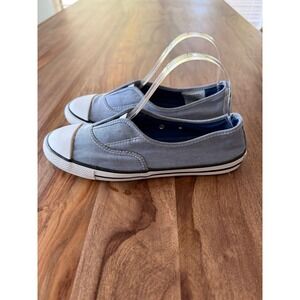 Converse Chuck Taylor All Star Ballet Lace Slip On Blue Sneakers Womens 7